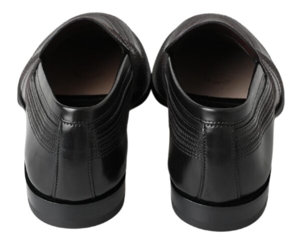 Dolce & Gabbana Elegant Black Leather Slipper Loafers - Image 6