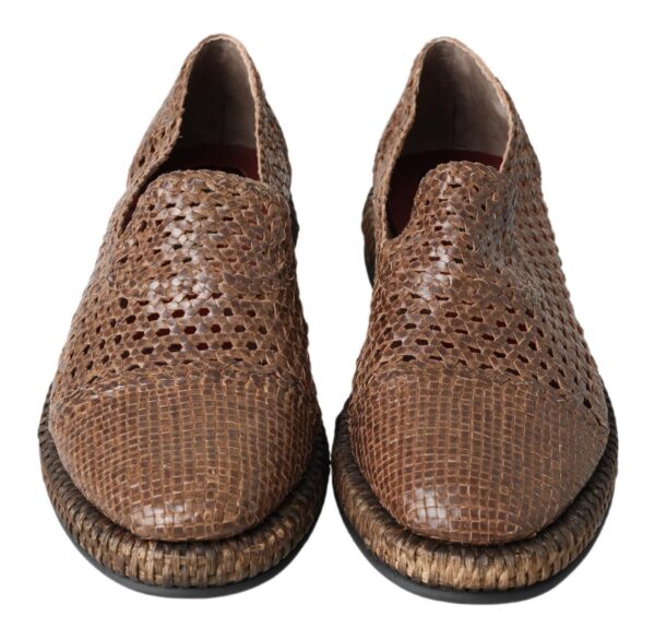 Dolce & Gabbana Elegant Leather Slipper Loafers in Brown - Image 5