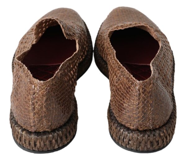 Dolce & Gabbana Elegant Leather Slipper Loafers in Brown - Image 6