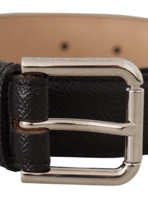 Dolce & Gabbana Sleek Black Authentic Leather Belt