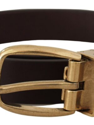 Dolce & Gabbana Elegant Dark Brown Leather Belt