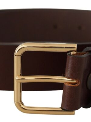 Dolce & Gabbana Elegant Dark Brown Leather Belt
