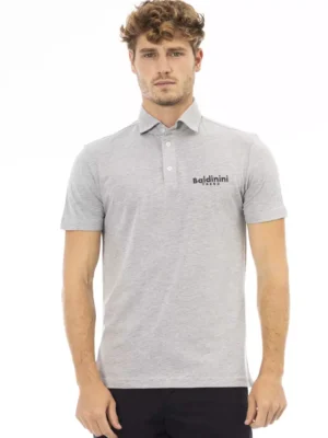 Baldinini Trend Gray Cotton Men Polo Shirt