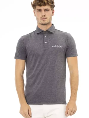 Baldinini Trend Gray Cotton Men Polo Shirt