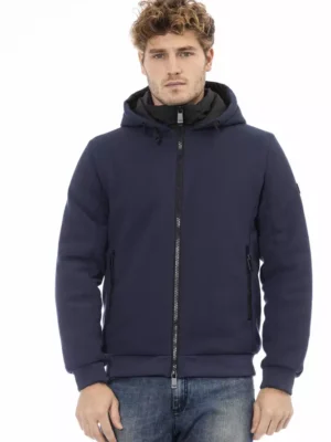 Baldinini Trend Blue Polyester Men Jacket