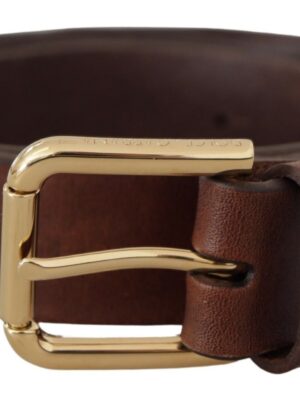 Dolce & Gabbana Elegant Leather Belt with Metal Buckle