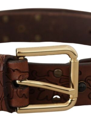 Dolce & Gabbana Elegant Leather Belt with Metal Buckle