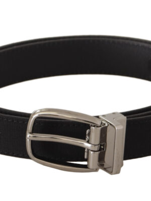 Dolce & Gabbana Elegant Black Canvas & Leather Belt