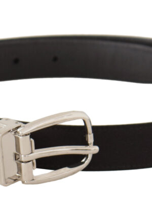 Dolce & Gabbana Elegant Black Leather-Canvas Designer Belt