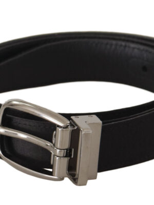 Dolce & Gabbana Elegant Silk Leather Belt with Logo Buckle
