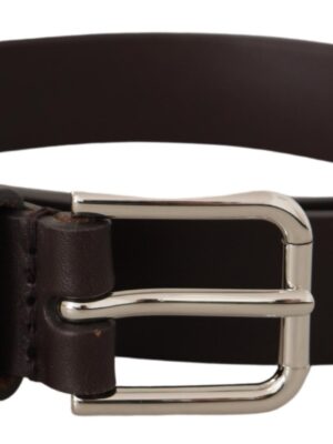 Dolce & Gabbana Elegant Leather Belt With Logo Buckle