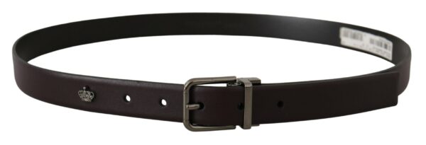 Dolce & Gabbana Elegant Dark Brown Leather Belt - Image 3