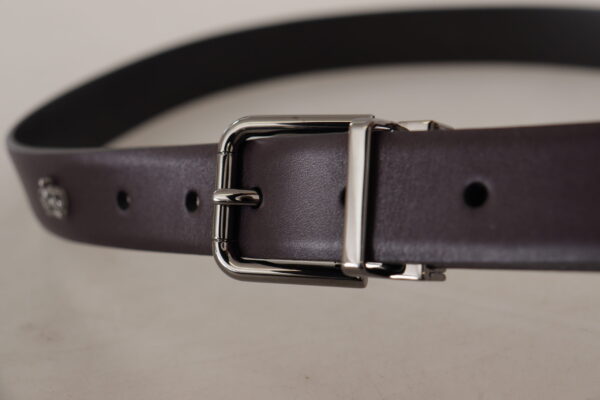 Dolce & Gabbana Elegant Dark Brown Leather Belt - Image 4