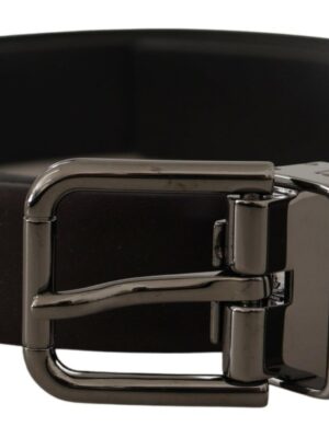Dolce & Gabbana Elegant Dark Brown Leather Belt