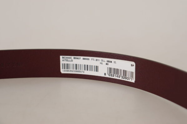 Dolce & Gabbana Maroon Luxe Leather Belt with Metal Buckle - Image 4
