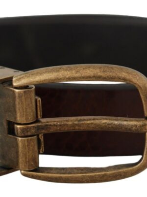 Dolce & Gabbana Elegant Leather Belt with Metal Buckle