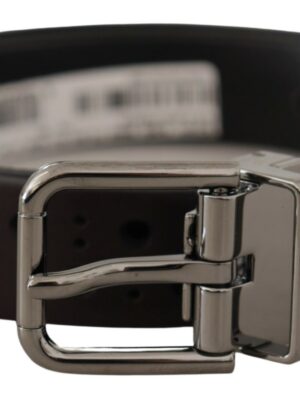 Dolce & Gabbana Elegant Dark Purple Leather Belt