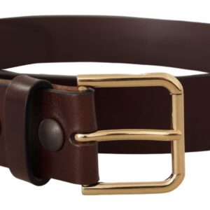 Dolce & Gabbana Elegant Black Leather Belt with Metal Buckle