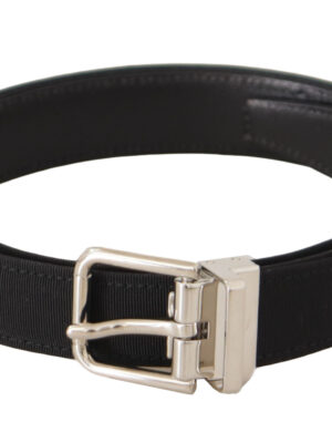 Dolce & Gabbana Elegant Black Canvas and Leather Belt