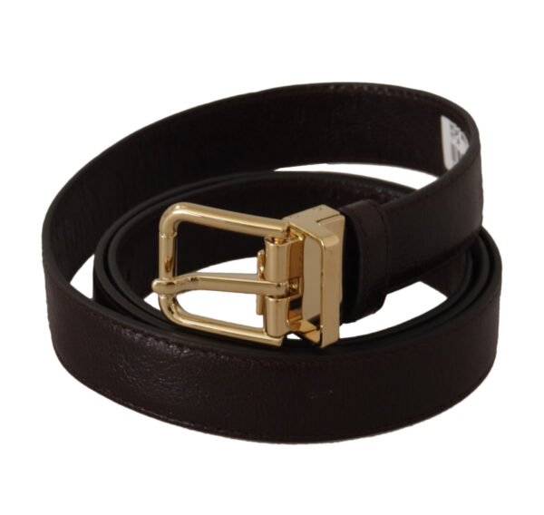Dolce & Gabbana Elegant Leather Belt with Metal Buckle - Image 2
