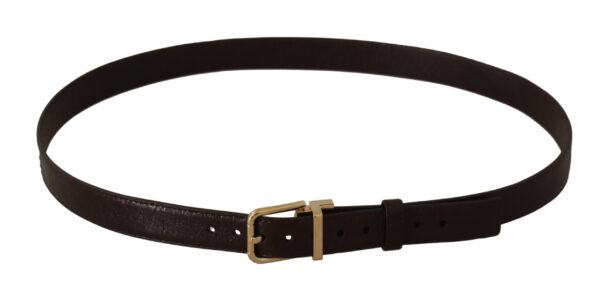 Dolce & Gabbana Elegant Leather Belt with Metal Buckle - Image 3