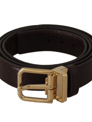 Dolce & Gabbana Elegant Leather Belt with Metal Buckle