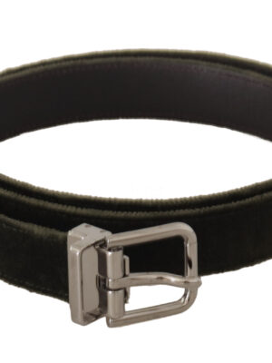 Dolce & Gabbana Elegant Velvet Leather Green Belt