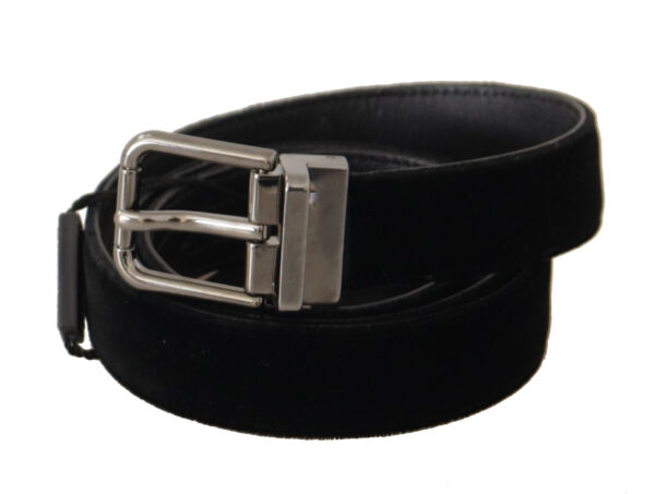 Dolce & Gabbana Elegant Black Cotton-Leather D&G Belt - Image 2