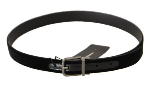Dolce & Gabbana Elegant Black Cotton-Leather D&G Belt - Image 3