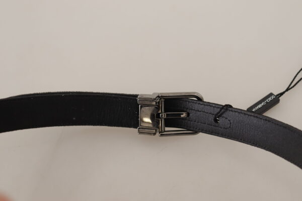 Dolce & Gabbana Elegant Black Cotton-Leather D&G Belt - Image 4