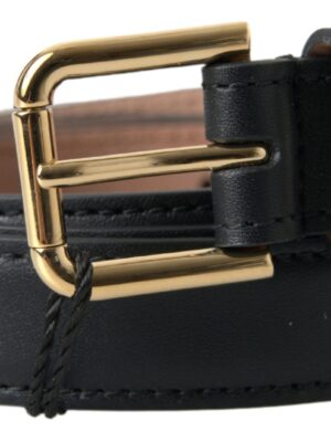 Dolce & Gabbana Elegant Italian Leather Belt with Metal Buckle
