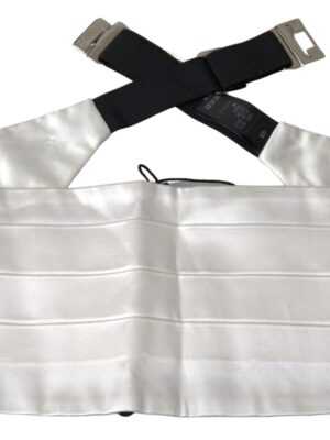 Dolce & Gabbana Elegant White Silk Cummerbund