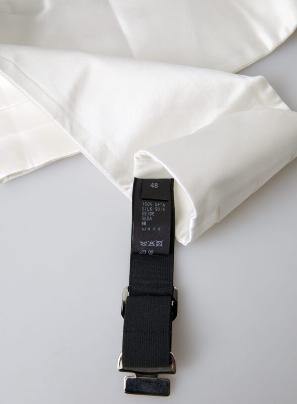 Dolce & Gabbana Elegant White Silk Cummerbund - Image 3