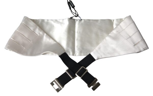 Dolce & Gabbana Elegant White Silk Cummerbund - Image 4