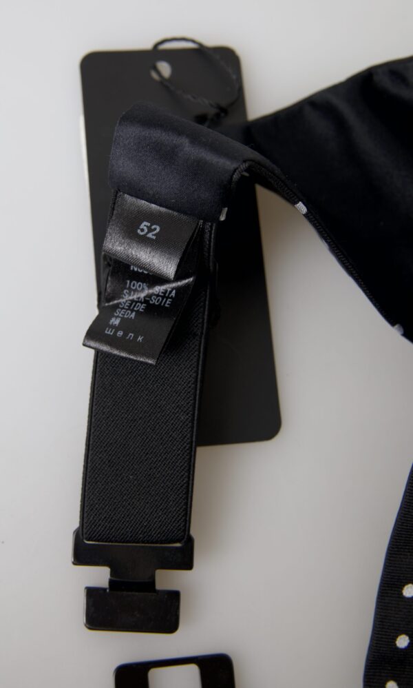 Dolce & Gabbana Elegant Silk Black & White Polka Dot Cummerbund - Image 3
