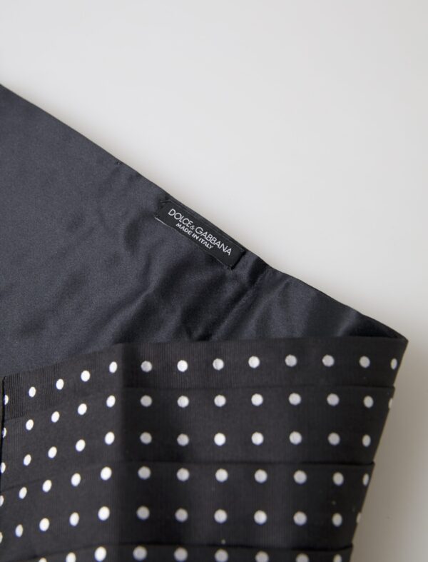 Dolce & Gabbana Elegant Silk Black & White Polka Dot Cummerbund - Image 4