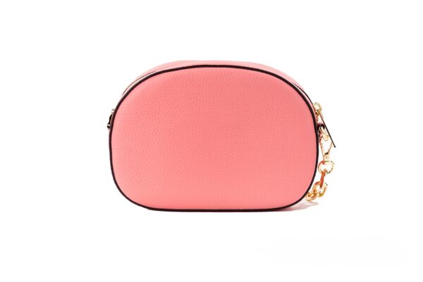 Michael Kors Jet Set Glam Tea Rose Leather Oval Crossbody Handbag Purse - Image 2
