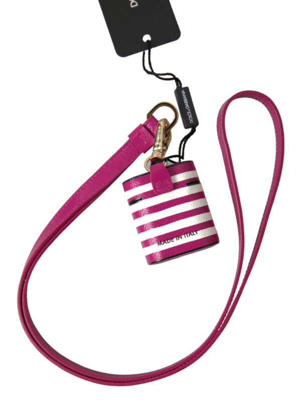 Dolce & Gabbana Chic Fuchsia Leather Airpods Case - Image 2