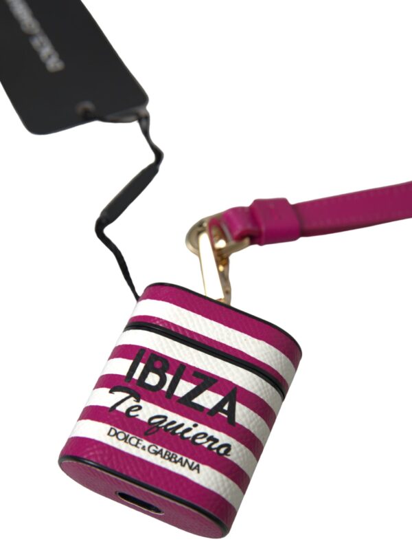Dolce & Gabbana Chic Fuchsia Leather Airpods Case - Image 3