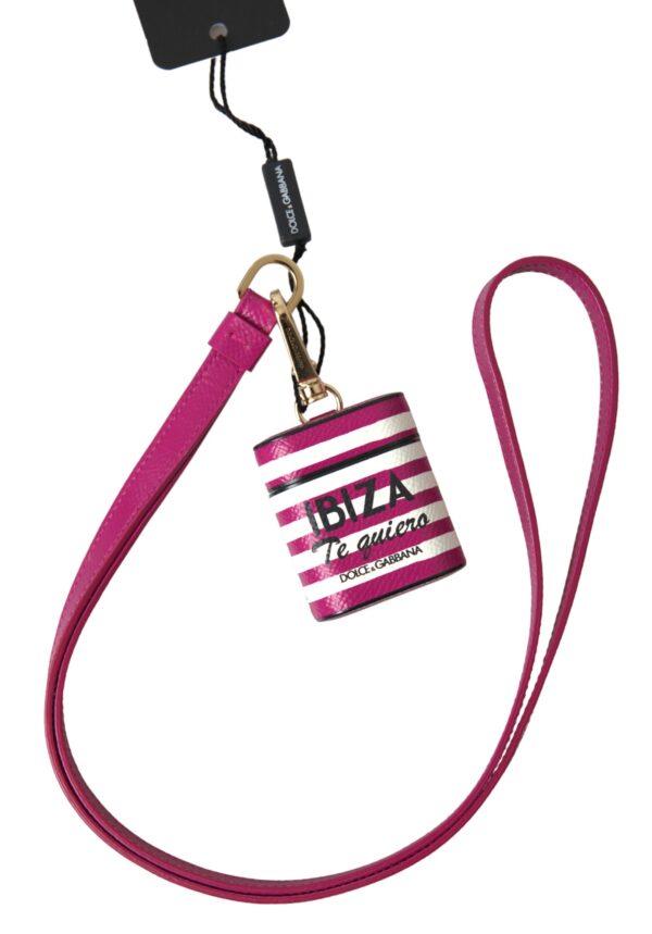 Dolce & Gabbana Chic Fuchsia Leather Airpods Case - Image 5