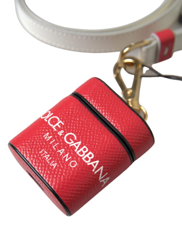 Dolce & Gabbana Elegant Red Leather Airpods Case - Image 3