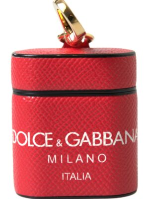 Dolce & Gabbana Elegant Red Leather Airpods Case