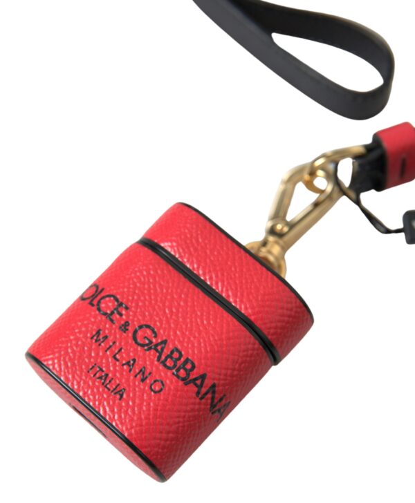 Dolce & Gabbana Elegant Leather Airpods Case in Black and Red - Image 2