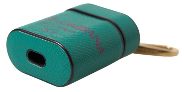 Dolce & Gabbana Elegant Leather Airpods Case in Green and Maroon - Image 5