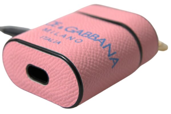 Dolce & Gabbana Chic Calf Leather Airpods Case in Pink - Image 6