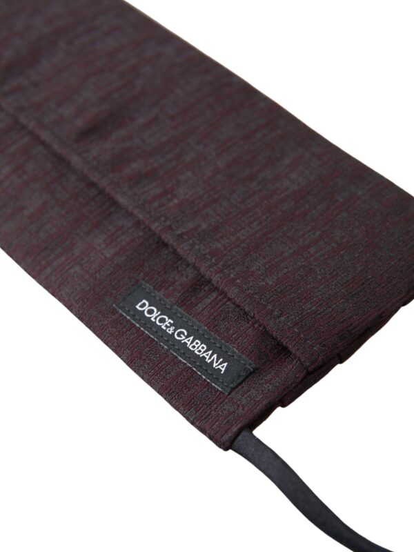 Dolce & Gabbana Elegant Maroon Face Mask with Logo Detail - Image 3