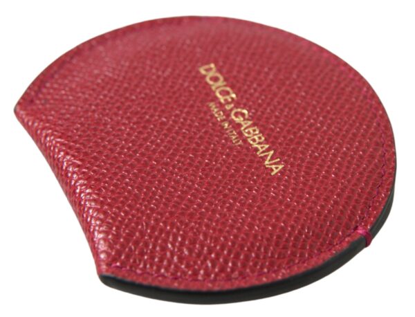 Dolce & Gabbana Chic Red Leather Hand Mirror Holder - Image 2