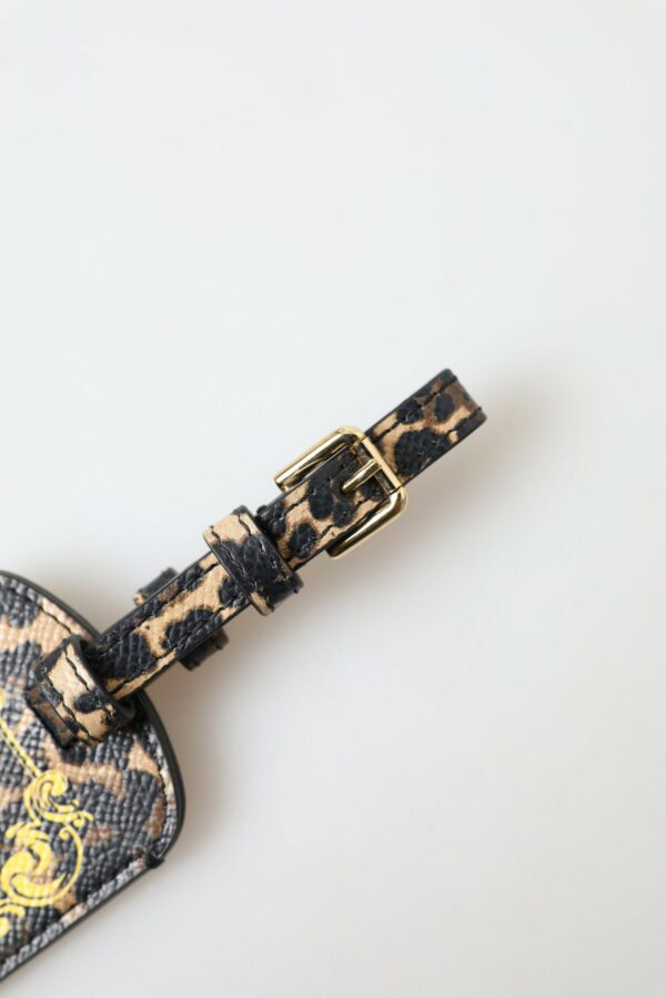 Dolce & Gabbana Elegant Leopard Leather Luggage Tag - Image 5