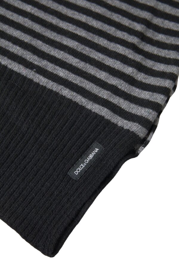 Dolce & Gabbana Elegant Striped Wool Blend Men's Scarf - Image 4