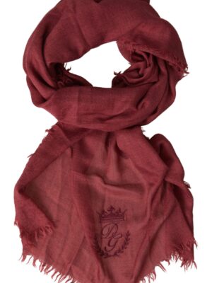 Dolce & Gabbana Luxury Cashmere Silk Men's Maroon Scarf